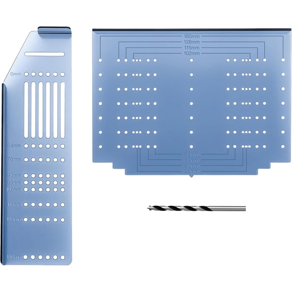 Kitchen Cabinet Pulls Installation Jig Drill Mounting Template for Cabinet Knobs, Handles Drill Template Guide for Drawer Pulls, Hardware Installation Template Kit Include Drill Bit