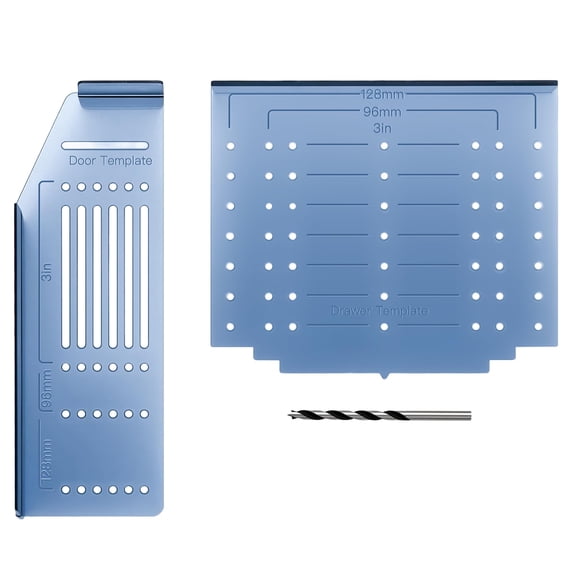 Kitchen Cabinet Pulls Installation Jig Drill Mounting Template for Cabinet Knobs, Handles Drill Template Guide for Drawer Pulls, Hardware Installation Template Kit Include Drill Bit