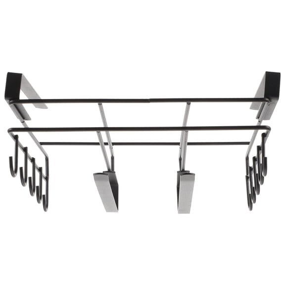 NIAIZEK Black Carbon Steel Kitchen Organizer Set with Mug Storage and Pot Cover Holder, Simple Design for Home Use
