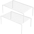 Kitchen Cabinet Shelf Organizer Set of 2, Large (15.7 x 9.4 inch) Metal ...