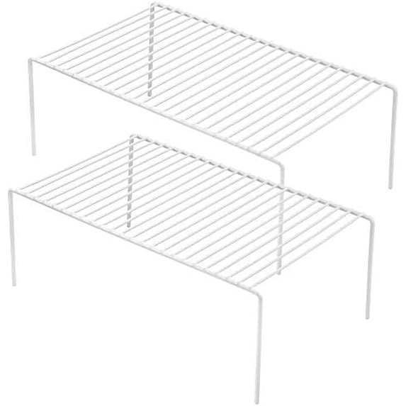 Kitchen Cabinet Shelf Organizer Set of 2, Large (15.7 x 9.4 inch) Metal ...