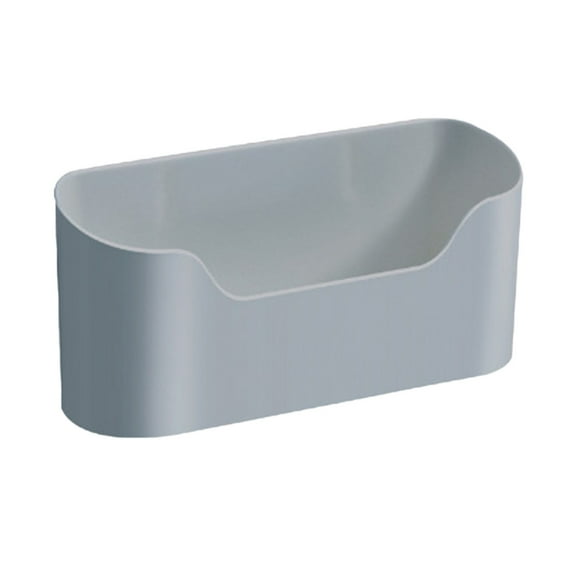 Kitchen Cabinet Storage Shelf, Wall Mounted Storage Box, Adhesive No Drilling Refrigerator Side Hanging Organizer, Space Saving Plastic Storage Container, White Gray, Compact Durable Design