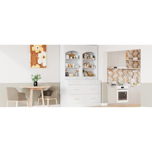 Kitchen Cabinet | Use in Various Rooms | P2 MDF Material for Safety | Store Kitchen Essentials Efficiently