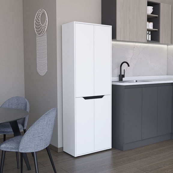 Kitchen Cabinet With Five Shelves And Modern Look Spacious Pantry Storage In Style