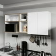 thumbnail image 1 of Kitchen Cabinet With Microwave Compartment, Open Shelf Varieties & Double-door Cabinets In Natural Colors Unions, 1 of 4