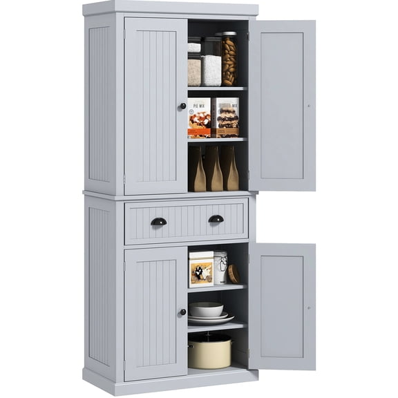 Kitchen Cabinet with Beadboard | Store Knick - knacks and Towels | P2 Grade Wood Build | Eliminate Storage Chaos