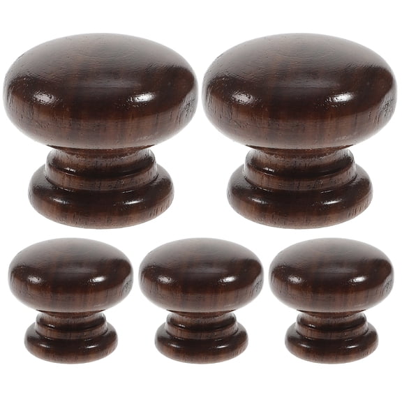 Kitchen Cabinets Door Handle 5 Pcs Furniture Accessory Black Walnut