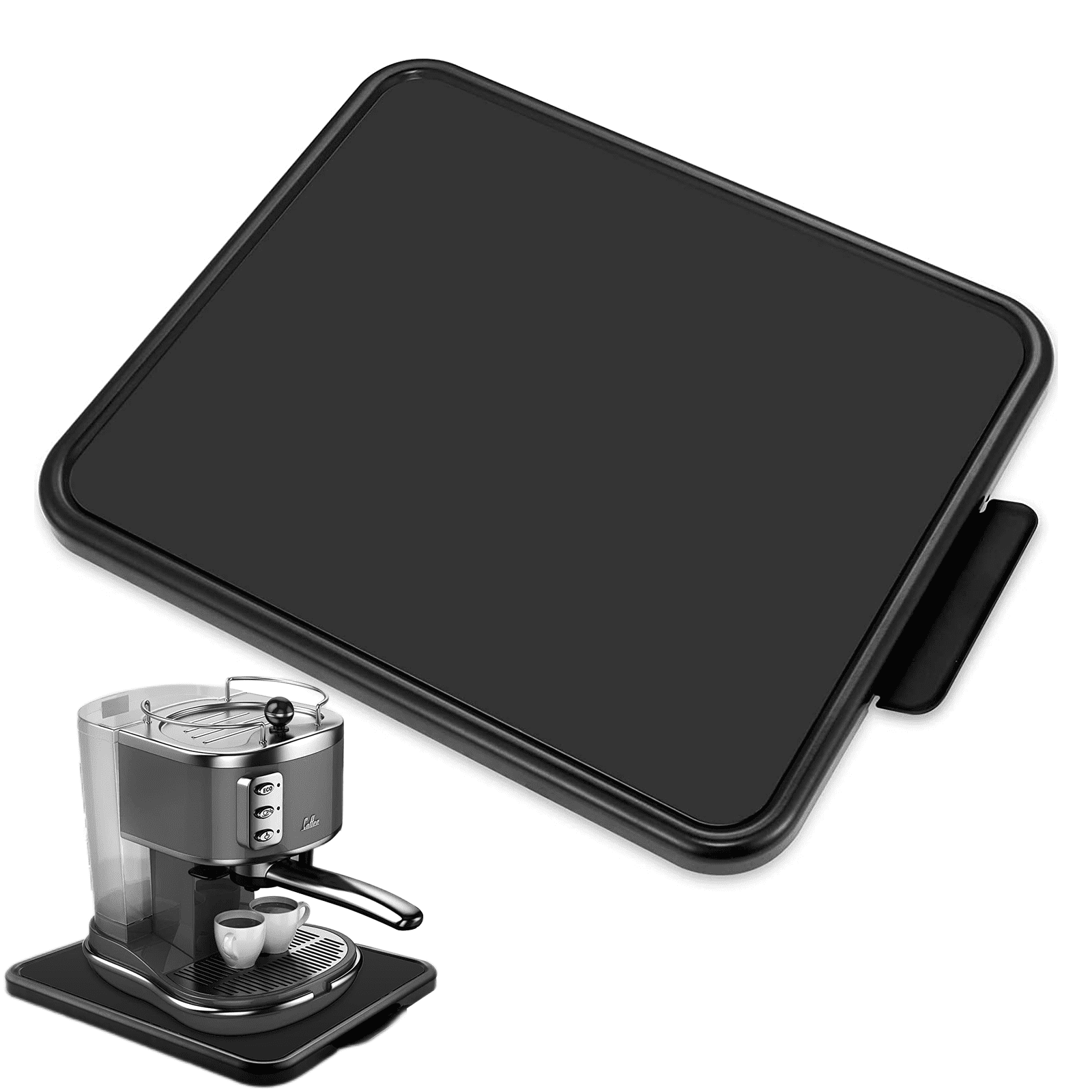 Nifty Medium Appliance Rolling Tray – Black, Home Kitchen Counter  Organizer, Integrated Rolling System, Non-Slip Pad Top for Coffee Maker,  Stand