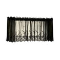 thumbnail image 1 of Kitchen Cafe Curtain, Fresh Lace Sheer Rod Pocket Small Window Tier 29x35in Lightweight Drapery for Kitchen Bathroom and Basement Window Treatment Decor, Black, 1 of 7