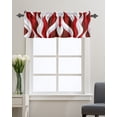 thumbnail image 1 of Kitchen Cafe Valance Curtain for Small Windows,Abstract Geometric Wave Stripes Rod Pocket Short Valances Burgundy Red White Gradient Window Treatment Panel for Living Room/Bedroom/Bathroom,42x12in, 1 of 9