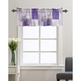 thumbnail image 1 of Kitchen Cafe Valance Curtain for Small Windows,Abstract Graffiti Geometric Art Rod Pocket Valances Lavender Purple Grey Color Block Window Treatment Panel for Living Room/Bedroom/Bathroom,60x18in, 1 of 9