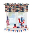 thumbnail image 1 of Kitchen Cafe Valance Curtain for Small Windows,American Flag Day Retro Splicing Plaid Rod Pocket Valances Dwarf Stars USA Flag Flower Window Treatment Panel for Living Room/Bedroom/Bathroom,60x18in, 1 of 7