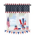 thumbnail image 1 of Kitchen Cafe Valance Curtain for Small Windows,American Patriotic National Flag Rod Pocket Valances Stars Blue Red and White Stripes Window Treatment Panel for Living Room/Bedroom/Bathroom,42x18in, 1 of 7