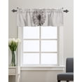 thumbnail image 1 of Kitchen Cafe Valance Curtain for Small Windows,Blossoming Rustic Dahlia Flowers Rod Pocket Short Valances Sketch Floral on Grey Stripe Window Treatment Panel for Living Room/Bedroom/Bathroom,42x12in, 1 of 9