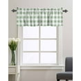 thumbnail image 1 of Kitchen Cafe Valance Curtain for Small Windows,Classic Sage Green White Lattice Rod Pocket Short Valances Buffalo Checker Plaid Window Treatment Panel for Living Room/Bedroom/Bathroom,42x18in, 1 of 9
