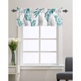 thumbnail image 1 of Kitchen Cafe Valance Curtain for Small Windows,Easter Blue Pink Egg Cute Rabbit Rod Pocket Short Valances Spring Floral on Teal Wooden Window Treatment Panel for Living Room/Bedroom/Bathroom,54x18in, 1 of 9