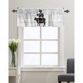 thumbnail image 1 of Kitchen Cafe Valance Curtain for Small Windows,Farm Animal Cow Pig Cock Stacked Rod Pocket Short Valances Rustic Wooden Board Window Treatment Panel for Living Room/Bedroom/Bathroom,60x18in, 1 of 9