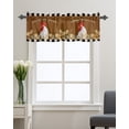 thumbnail image 1 of Kitchen Cafe Valance Curtain for Small Windows,Farm Animal Rooster Cock and Sunflowers Rod Pocket Short Valances Black White Grid Window Treatment Panel for Living Room/Bedroom/Bathroom,42x18in, 1 of 9