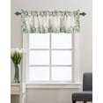 thumbnail image 1 of Kitchen Cafe Valance Curtain for Small Windows,Farm Eucalyptus Leaves Border Rod Pocket Short Valances Vintage Linen Window Treatment Panel for Living Room/Bedroom/Bathroom,42x18in, 1 of 9