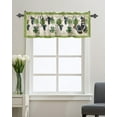 thumbnail image 1 of Kitchen Cafe Valance Curtain for Small Windows,Farm Fruit Purple Grape and Leaves Rod Pocket Valances Retro Green and Letter Texture Window Treatment Panel for Living Room/Bedroom/Bathroom,54x18in, 1 of 9