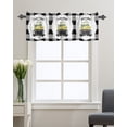 thumbnail image 1 of Kitchen Cafe Valance Curtain for Small Windows,Farm White and Black Buffalo Car Rod Pocket Short Valances Summer Lemon Fruit Window Treatment Panel for Living Room/Bedroom/Bathroom,42x18in, 1 of 9