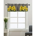 thumbnail image 1 of Kitchen Cafe Valance Curtain for Small Windows,Farmhouse Yellow Sunflowers Floral Rod Pocket Short Valances Mottled Rustic Wooden Plank Window Treatment Panel for Living Room/Bedroom/Bathroom,42x12in, 1 of 9