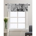 thumbnail image 1 of Kitchen Cafe Valance Curtain for Small Windows,Gary Marble Agate Texture Rod Pocket Short Valances Classic Black Natural Stone Window Treatment Panel for Living Room/Bedroom/Bathroom,54x18in, 1 of 9
