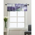 thumbnail image 1 of Kitchen Cafe Valance Curtain for Small Windows,Geometric Purple Plaid Paint Rod Pocket Short Valances Modern Abstract Art Window Treatment Panel for Living Room/Bedroom/Bathroom,54x18in, 1 of 9