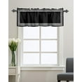 thumbnail image 1 of Kitchen Cafe Valance Curtain for Small Windows,Greek Art Inspired Rod Pocket Short Valances Abstract Monochrome Black White Window Treatment Panel for Living Room/Bedroom/Bathroom,42x18in, 1 of 9