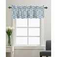 thumbnail image 1 of Kitchen Cafe Valance Curtain for Small Windows,Marine Ocean Seamless Sea Turtle Rod Pocket Short Valances Blue and White Buffalo Plaid Window Treatment Panel for Living Room/Bedroom/Bathroom,42x18in, 1 of 9