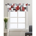 thumbnail image 1 of Kitchen Cafe Valance Curtain for Small Windows,Mid-Century Abstract Geometric Rod Pocket Short Valances Modern Gray Red Art Window Treatment Panel for Living Room/Bedroom/Bathroom,54x18in, 1 of 9