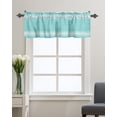 thumbnail image 1 of Kitchen Cafe Valance Curtain for Small Windows,Minimalist Line Art Rod Pocket Short Valances White Stripe on Light Teal Blue Window Treatment Panel for Living Room/Bedroom/Bathroom,42x18in, 1 of 9