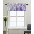 thumbnail image 1 of Kitchen Cafe Valance Curtain for Small Windows,Modern Abstract Art Marble Texture Rod Pocket Short Valances Golden and Gradient Purple Window Treatment Panel for Living Room/Bedroom/Bathroom,42x18in, 1 of 9