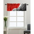 thumbnail image 1 of Kitchen Cafe Valance Curtain for Small Windows,Modern Abstract Geometric Rod Pocket Short Valances Red and Grey Gradient Ripple Window Treatment Panel for Living Room/Bedroom/Bathroom,42x18in, 1 of 9