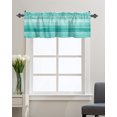 thumbnail image 1 of Kitchen Cafe Valance Curtain for Small Windows,Modern Abstract Geometric Stripes Rod Pocket Valances Blue Teal Farmhouse Wooden Plank Window Treatment Panel for Living Room/Bedroom/Bathroom,42x12in, 1 of 9