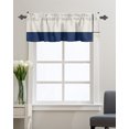 thumbnail image 1 of Kitchen Cafe Valance Curtain for Small Windows,Navy Blue White Color Block Patchwork Rod Pocket Short Valances Modern Geometric Art Window Treatment Panel for Living Room/Bedroom/Bathroom,42x12in, 1 of 9