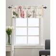 thumbnail image 1 of Kitchen Cafe Valance Curtain for Small Windows,Pink Rose Floral Leaf Vintage Letter Rod Pocket Short Valances Pastoral Flower Dragonfly Window Treatment Panel for Living Room/Bedroom/Bathroom,60x18in, 1 of 9