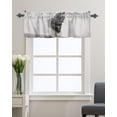 thumbnail image 1 of Kitchen Cafe Valance Curtain for Small Windows,Rhinoceros Sitting on the Toilet Rod Pocket Short Valances Gray Funny Animals Art Window Treatment Panel for Living Room/Bedroom/Bathroom,42x12in, 1 of 9