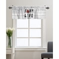thumbnail image 1 of Kitchen Cafe Valance Curtain for Small Windows,Rustic Farm Barn Windmill Animal Rod Pocket Short Valances Retro Wood Boards Window Treatment Panel for Living Room/Bedroom/Bathroom,60x18in, 1 of 9