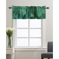 thumbnail image 1 of Kitchen Cafe Valance Curtain for Small Windows,Rustic Green Leaves Summer Tropical Plant Rod Pocket Short Valances Farm Country Style Window Treatment Panel for Living Room/Bedroom/Bathroom,42x12in, 1 of 9