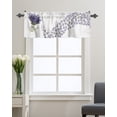 thumbnail image 1 of Kitchen Cafe Valance Curtain for Small Windows,Rustic Lavender Floral in Can Rod Pocket Short Valances FarmHouse Butterfly Window Treatment Panel for Living Room/Bedroom/Bathroom,42x12in, 1 of 9
