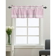 thumbnail image 1 of Kitchen Cafe Valance Curtain for Small Windows,Rustic Modern Minimalist Art Rod Pocket Short Valances White Stripe Line on Pink Window Treatment Panel for Living Room/Bedroom/Bathroom,42x18in, 1 of 8