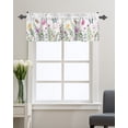 thumbnail image 1 of Kitchen Cafe Valance Curtain for Small Windows,Spring Blossom Flowers and Butterfly Rod Pocket Short Valances Botanical Plants on White Window Treatment Panel for Living Room/Bedroom/Bathroom,42x12in, 1 of 9