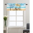thumbnail image 1 of Kitchen Cafe Valance Curtain for Small Windows,Summer Beach Recliner Parasol Rod Pocket Short Valances Ocean Life Seaside Vacation Window Treatment Panel for Living Room/Bedroom/Bathroom,42x18in, 1 of 9