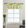 thumbnail image 1 of Kitchen Cafe Valance Curtain for Small Windows,Summer Farm Orange Citrus Fruit Green Leaves Rod Pocket Short Valances Watercolor Lemon Window Treatment Panel for Living Room/Bedroom/Bathroom,42x18in, 1 of 9