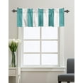 thumbnail image 1 of Kitchen Cafe Valance Curtain for Small Windows,Summer Sea Aqua and White Stripe Rod Pocket Short Valances Rustic Striped Texture Window Treatment Panel for Living Room/Bedroom/Bathroom,42x18in, 1 of 9