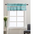 thumbnail image 1 of Kitchen Cafe Valance Curtain for Small Windows,Turquoise Gray Striped Rod Pocket Short Valances Vintage Horizontal Stripes Window Treatment Panel for Living Room/Bedroom/Bathroom,42x18in, 1 of 9