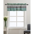 thumbnail image 1 of Kitchen Cafe Valance Curtain for Small Windows,Vintage Gray Green Gradient Wood Board Rod Pocket Short Valances Retro Farm Window Treatment Panel for Living Room/Bedroom/Bathroom,42x18in, 1 of 9