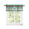 thumbnail image 1 of Kitchen Cafe Valance Curtain for Small Windows,Vintage Teal Blue Brown Wood Board Rod Pocket Short Valances Beach Weathered Wooden Plank Window Treatment for Living Room/Bedroom/Bathroom,42x18in, 1 of 9