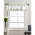 thumbnail image 1 of Kitchen Cafe Valance Curtain for Small Windows,Watercolor Green Leaves on White Rod Pocket Short Valances Rustic Farm Botanical Leaf Window Treatment Panel for Living Room/Bedroom/Bathroom,54x18in, 1 of 9